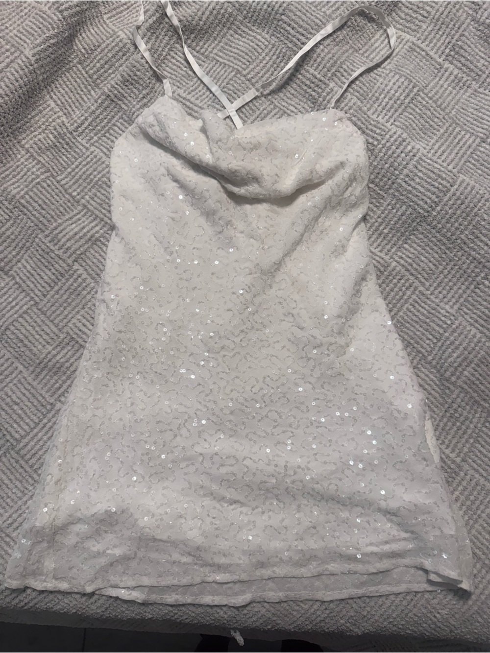 Show Me Your MuMu White Sequin Mini Dress